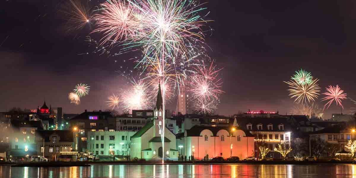 Reykjavik - fireworks on New Years Eve